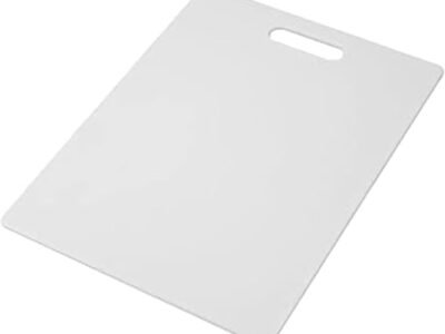 Large Cutting Board 11" x 14" – Plastic Chopping Board with Easy Grip Handle, Dishwasher Safe, White