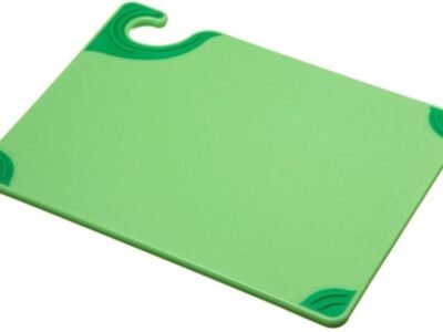 Plastic Cutting Board 9" x 12" x 0.375" – Green, with Safety Hook