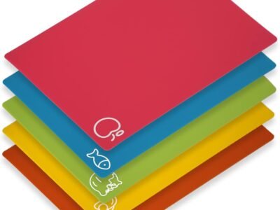 5-Piece Flexible Cutting Board Set – BPA-Free Plastic Cutting Mats for Kitchen, Non-Slip, for Meat & Vegetables