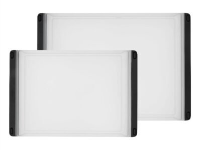 2-Piece Plastic Cutting Board Set – Double-Sided, Non-Slip, Reversible, Dishwasher Safe, Easy-Grip Handles