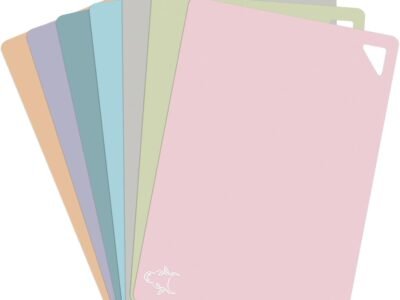 7-Piece Flexible Plastic Cutting Board Set – 15" x 12", BPA-Free, Non-Slip, with Food Icons & Easy-Grip Handles