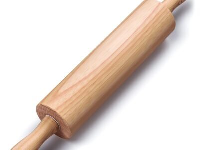 Wooden Rolling Pin 17.6" with Ergonomic Handles & Nylon Bearings – for Pizza, Bread, Cookies, Pasta