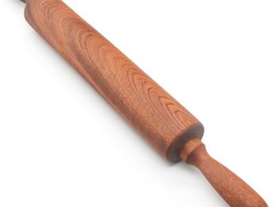 Wooden Rolling Pin 17" with Handles – for Pizza, Pie, Bread, Pastry & Cookie Dough