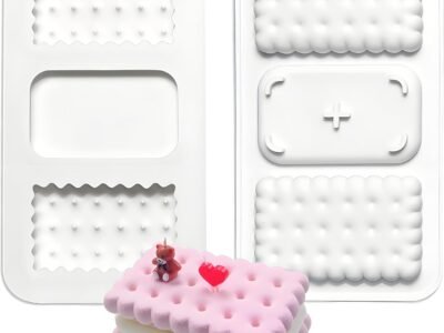 Silicone Cookie Biscuit Mold – 3-Cavity, Wavy Edge, for Ice Cream Sandwich Cake, Baking & Freezing, Easy Demolding
