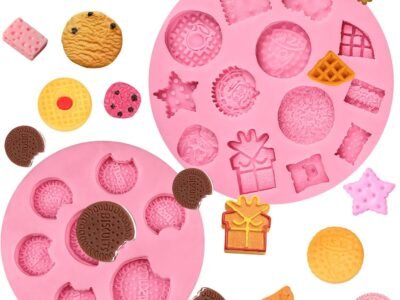 2-Pack Silicone Cookie Fondant Molds – Mini Cake Decorating Mold Set for Cupcake Toppers, Candy, Chocolate, Sugar Craft