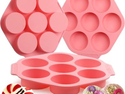 3-Pack Round Cylinder Silicone Chocolate Mold – 7-Cavity for Candy, Mini Cakes, Jelly