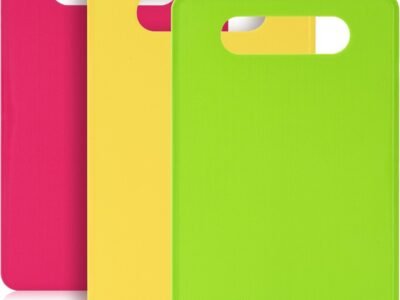 3-Pack Small Plastic Cutting Board Set – BPA-Free, Flexible, Color Coded, Easy Grip Handle, Dishwasher Safe